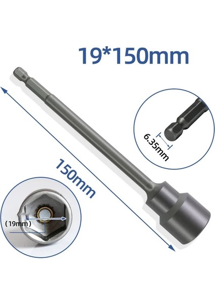 19MM 150MM Altıgen Lokma Anahtar Somun Sürücü Matkap Ucu Adaptörü Mürettebat Anahtarı 6-19MM Elektrikli Tornavida Kolu Tamir Araçları (Yurt Dışından)