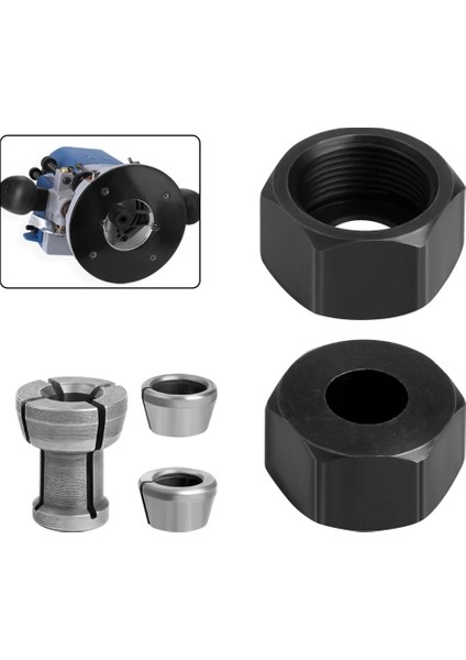 6.35X16.5 M17 6/6.35/8mm Collet Chuck Adaptörü Somun Gravür Kırpma Makinesi Yönlendirici Elektrikli Freze Makinesi Freze Kesicisi Aksesuarları (Yurt Dışından) fiyatları