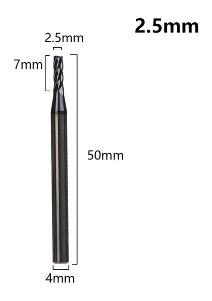 4 1 Adet Parmak Freze Kesme 4 Flüt Değirmen 1/1.5/2/2.5/3/4/5/6mm Alaşımlı Karbür Tungsten Çelik Freze Kesicisi Uç Değirmen Metal Kesici (Yurt Dışından)