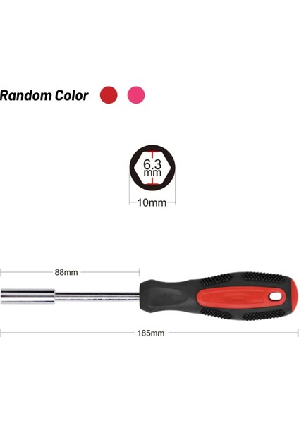 1/4 Inç 6.35MM Kafa Tornavida Kolu Altıgen Sürücü Kırmızı Manyetik Bit Tutucu Tornavida Spinner Kolu Bit Tutucu Cırcır Soket (Yurt Dışından)