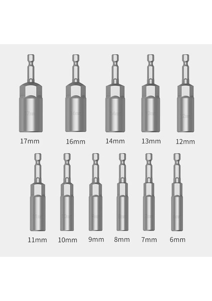 80MM x H18 80MM H6-H19 Elektrikli Tornavida Altıgen Somun Soket Kol Uzatılmış Hiçbir Manyetik Derinleşen Somun Tornavida Kol Yüksek Sertlik Bit (Yurt Dışından)