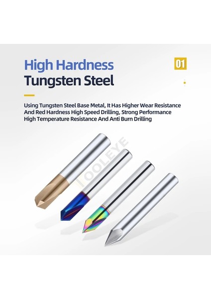 D3X50L, 90 Derece Kaplamasız 3f Karbür Pah Kırma Freze Tungsten Çelik Cnc Kesiciler V-Şekilli Uç Değirmeni Çapak Alma Yönlendirici Bit 60 90 120 Derece 23 Flüt (Yurt Dışından) modelleri