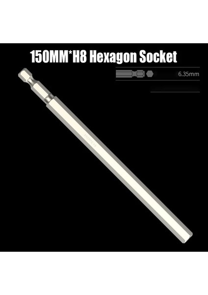 150 mm x H8 50/75/100/150 mm H3-H10 Altıgen Soket Tornavida Ucu Manyetik Elektrikli Toplu Kafa Yüksek Sertlik S2 Alaşımlı Çelik Tornavida Bit (Yurt Dışından)