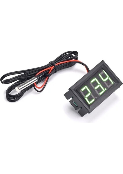 Yeşil 12V Dijital Sıcaklık Sensörü Ölçer Termometre Higrometre Ölçer Dijital Sıcaklık Kontrolü 24V Ntc 3950 10K1% Sensör ile (Yurt Dışından)