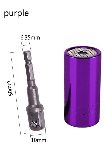 Mor 7-19 mm Evrensel Tork Anahtarı Kafa Seti Soket Kol Cırcır Burç Anahtarı Elektrikli Matkap Anahtarı Çok El Aletleri (Yurt Dışından)