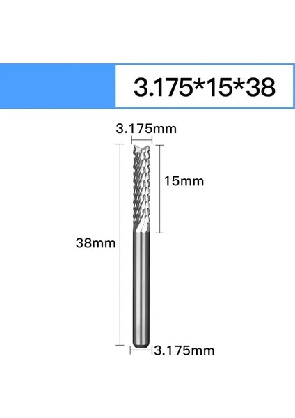 Gm 3.175X15X38 3.175 mm Tungsten Karbür Parmak Freze Kesiciler Genişletilmiş Pcb Mısır Dişleri Elektrikli Freze Ucu Gravür Araçları Ahşap Devre Kesici (Yurt Dışından)
