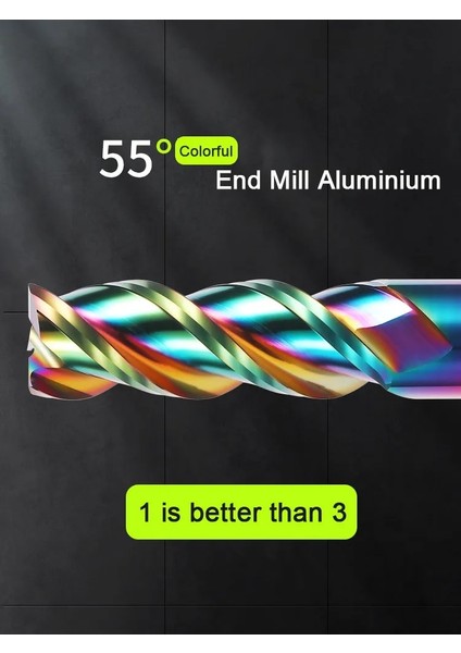 1 Adet 3X9XD3X50L Renkli End Mill Alüminyum HRC55 3f Freze Kesicisi Akrilik Ahşap Bakır Plastik Kesme Aleti Cnc Işleme Freze Araçları Endmils (Yurt Dışından) fiyatları
