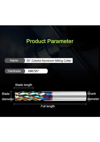 1 Adet 3X9XD3X50L Renkli End Mill Alüminyum HRC55 3f Freze Kesicisi Akrilik Ahşap Bakır Plastik Kesme Aleti Cnc Işleme Freze Araçları Endmils (Yurt Dışından) fırsatları