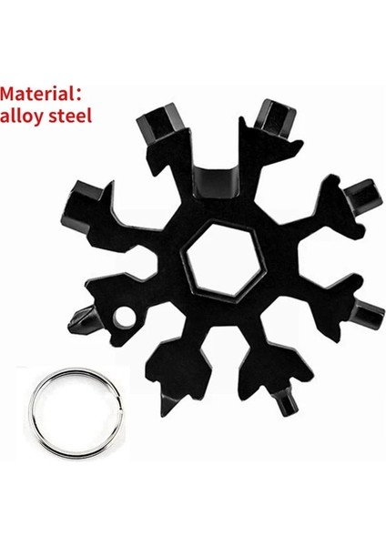 Alaşımlı Çelik-01 Taşınabilir Edc Çok Fonksiyonlu Tork Kar Tanesi Anahtarı Çelik Altıgen Evrensel 18'i 1 Arada Sekizgen Tornavida Ev Çok Amaçlı Alet (Yurt Dışından)