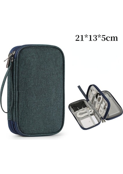 Mavi Veri Kablosu Saklama Torbaları Su Geçirmez Naylon Çift Katmanlı USB Sabit Disk Koruma Çanta Düzenleyici Alet Çantaları Için Dijital Taşıma Çantası (Yurt Dışından)