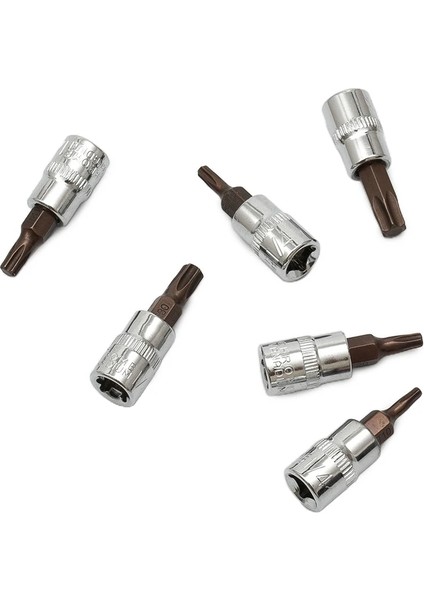 6 Adet/takım 1/4 "torx Bit Lokma Seti Hex Torx Tornavida Uçları Sürücü T10 Cırcır Yuva Adaptörü T15 T20 T25 T30 T40 (Yurt Dışından)