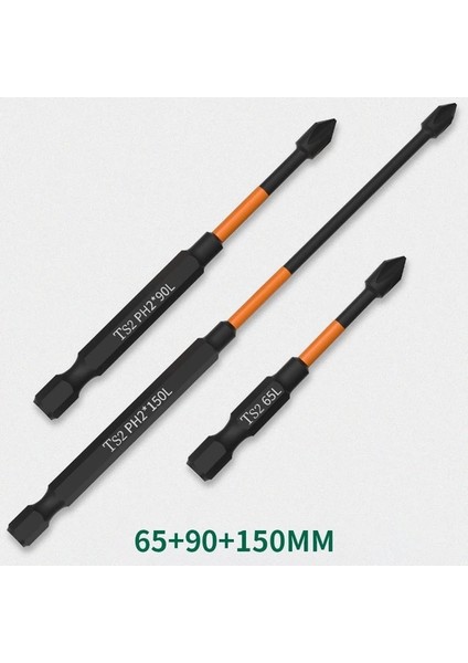Set 4 1/2/5/pc Ph2 Tornavida Seti Manyetik Toplu Kafa Darbe Güçlü Çapraz Yüksek Sertlik 25/50/65/70/90/150MM Anti Kaymaz Su Geçirmez (Yurt Dışından)