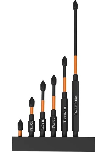 Set 4 1/2/5/pc Ph2 Tornavida Seti Manyetik Toplu Kafa Darbe Güçlü Çapraz Yüksek Sertlik 25/50/65/70/90/150MM Anti Kaymaz Su Geçirmez (Yurt Dışından)