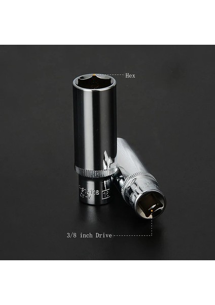 1 Adet-6mm 3/8 "sürücü Derin Altıgen Soket Anahtarı Kafa Cr-V Alaşım Paslanmaz 6 Nokta Cırcır Anahtarı Lokma Seti Araba Tamir Soket Somun Sökme Için (Yurt Dışından)