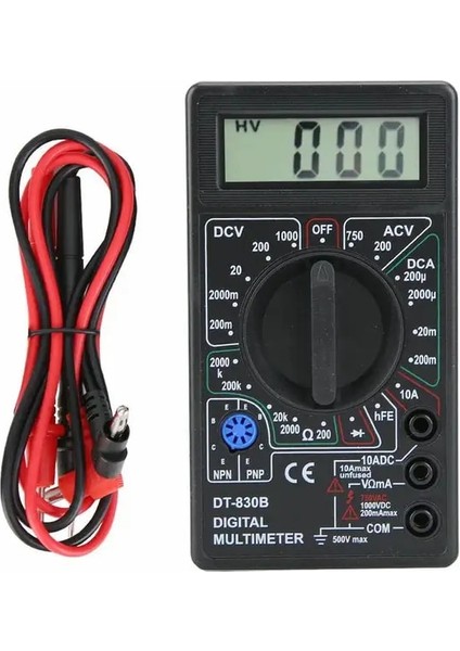 DT830B DT830B Ac/dc LCD Dijital Multimetre 750/1000 V Voltmetre Ampermetre Ohm Test Cihazı Yüksek Güvenlik El Metre Dijital Multimetre (Yurt Dışından)