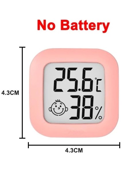 Pembe Mini Termometre Higrometre Gülümseme Yüz Kapalı Bebek Odası Elektronik Termometre Higrometre Sıcaklık Ölçer -50-+70°c 10%-99%rh (Yurt Dışından)