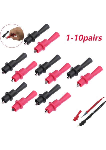 10 Çift 1-10 Çift Timsah Timsah Test Klipleri Kelepçeleri Multimetre Test Kurşun Timsah Klipleri Elektrik Kelepçe Test Probu Ölçer (Yurt Dışından)