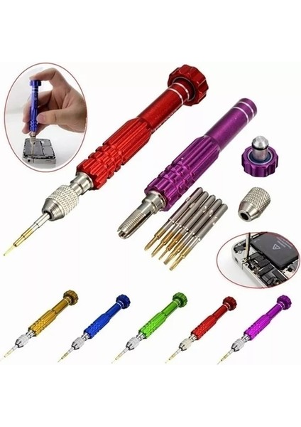 Kırmızı 1 Adet Izle Onarım Tornavida Kolu 5 Yedek Tornavida Uçları Telefon Gözlük Izle Onarım Aracı Vida Sökücü El Aleti Kiti (Yurt Dışından) fiyatları