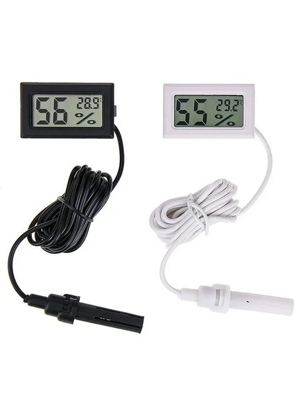 Beyaz Mini LCD Dijital Termometre Higrometre Ölçer Test Cihazı Probu Kuluçka Akvaryum Sıcaklık Nem Ölçer Sensör Dedektörü (Yurt Dışından) fiyatları