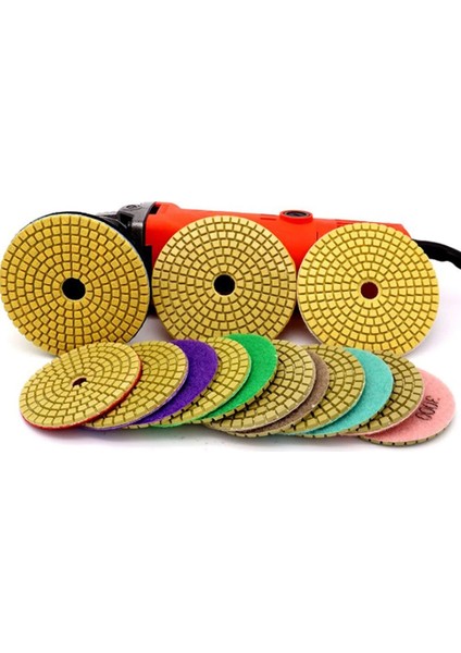 3000 4 Inç 3 "/4" Kuru/ıslak Elmas Parlatma Pedi Esnek Elmas Parlatma Diski Granit Mermer Taş Zımpara Tekerleği 50-3000GRIT (Yurt Dışından)