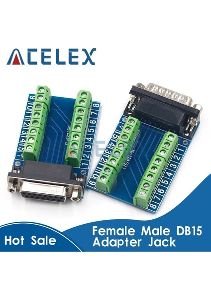 Erkek DB15 DP15 D-Sub VGA 15PIN Dişi Erkek Adaptör Jakı Terminali Pcb Kartı Çift Sıralı 15 P Konektörü RS232 Seri Port Soket Fişi (Yurt Dışından)