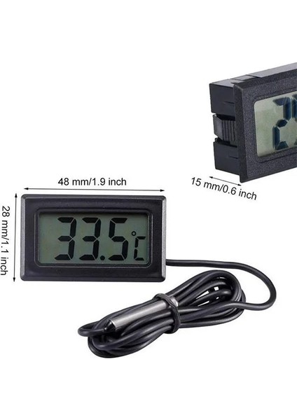 Beyaz Dijital LCD Kapalı Uygun Sıcaklık Sensörü Nem Ölçer Termometre Higrometre Ölçer Buzdolabı Akvaryum Izleme (Yurt Dışından)