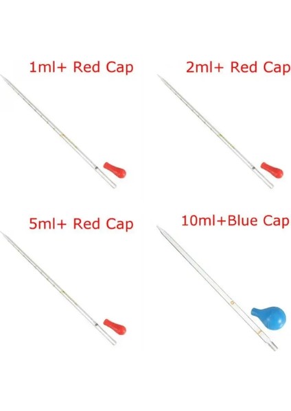 Kırmızı Kapak 0.5ml 1ml 2ml 3ml 5ml 10ML Cam Mezun Ölçekli Damlalık Pipet Laboratuvar Transfer Pipetleri Kırmızı/mavi Kauçuk Kafa Kimya Pipet (Yurt Dışından)