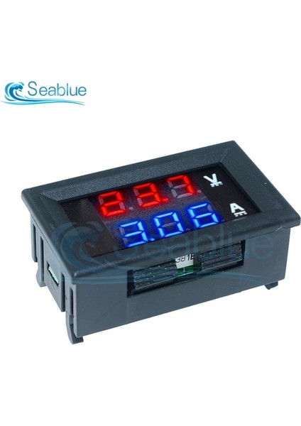 100V 1A Mavi Dc 0-100V 1A 10A 50A 100A LED Dijital Voltmetre Ampermetre Araba Motosiklet Gerilim Akım Ölçer Volt Dedektörü Test Cihazı Monitör Paneli (Yurt Dışından)