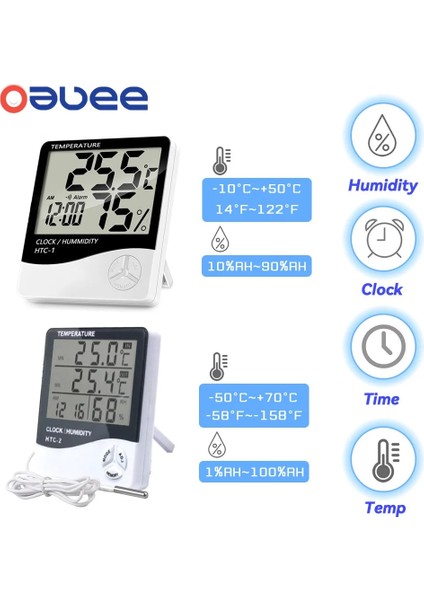 Tpye 1 LCD Elektronik Sıcaklık Nem Ölçer Kapalı Açık Termometre Higrometre Çalar Saat ile Ev Hava Nem Monitörü (Yurt Dışından) indirimleri