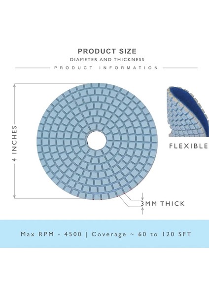 200,1 Adet 4 Inç 80MM 100MM Elmas Parlatma Pedi 3 "4" Islak Buff Disk Aşındırıcı Mermer Granit Beton Taşlama Tezgah Taşı (Yurt Dışından) fırsatları