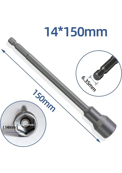 14MM 1 Adet Lokma Anahtar 150MM Uzun 6MM-19MM Altıgen Somun Sürücü Matkap Ucu Lokma Anahtar Uzatma Kol Araba Makineleri Tamir Aracı (Yurt Dışından)