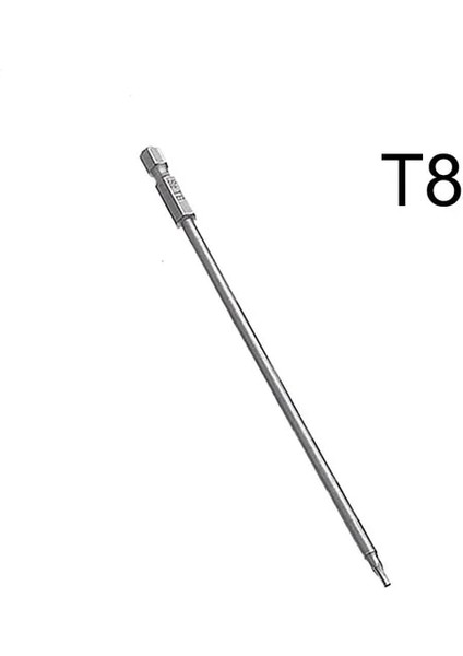 T8 Manyetik Torx Tornavida Bit Kurcalamaya Dayanıklı Güvenlik Manyetik Bit 150MM Uzun 1/4 Inç Hex Shank T8 T10 T15 T20 T25 T27 T30 T40 (Yurt Dışından)