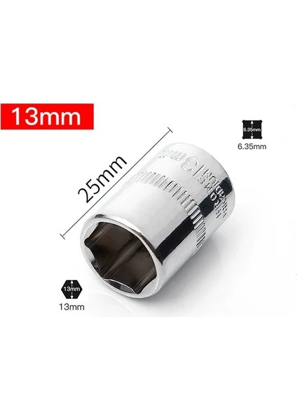 BS09-13MM-2.5CM 1/4 Inç 4-14MM Kol Altı Açılı Kol Hex Derin Lokma Anahtar Kafa Kol Cırcır Anahtarı Oto Tamir El Aleti (Yurt Dışından)
