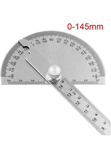 0-100MM 14.5 cm Paslanmaz Çelik Yuvarlak Kafa 180 Derece Iletki Açı Bulucu Döner Ölçüm Cetveli Makinist Aracı Zanaatkar Cetvel (Yurt Dışından) fiyatları