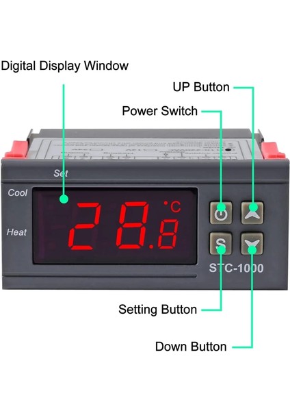 12V STC-1000 Dijital LED Sıcaklık Kontrol Cihazı Ac 110-220V Soğutma Isıtma Santigrat Termostat Su Geçirmez Ntc Probu ile (Yurt Dışından)