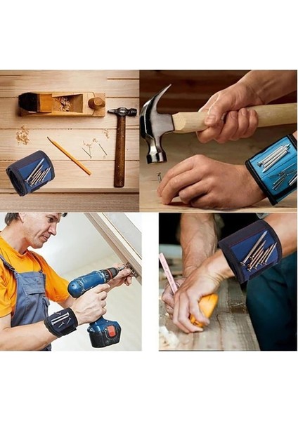 Siyah Manyetik Bileklik Güçlü Mıknatıslar ile Çivi Matkap Ucu Kemer Vida Tutucu Ayarlanabilir Alet Depolama Bilek Tamir Alet Çantası (Yurt Dışından) modelleri