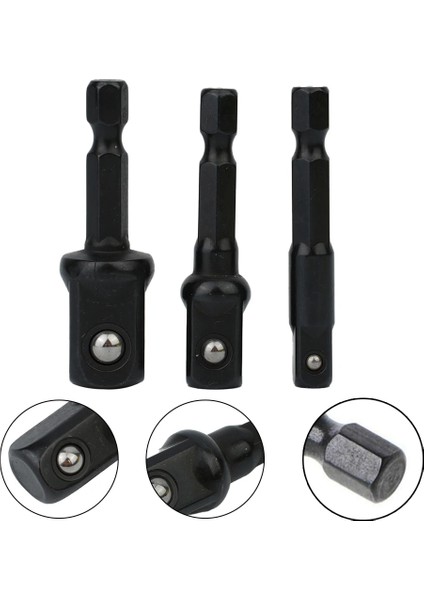 3 Adet Darbe Soket Adaptörleri Somun Sürücü Soketleri Hex Shank Uzantıları Tornavida Kolu Aracı 1/4 3/8 1/2 Inç (Yurt Dışından)