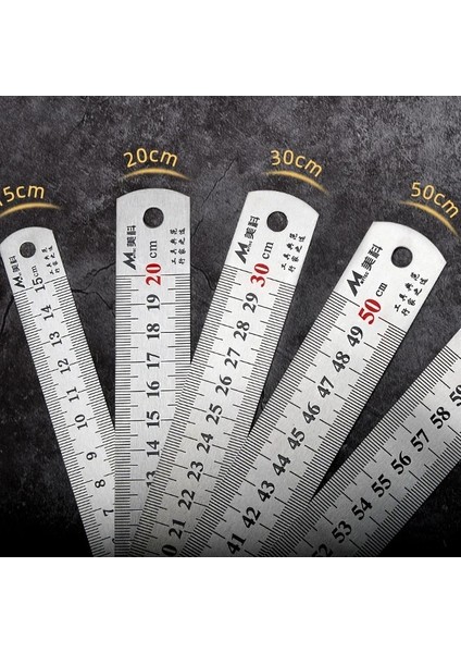 20CM Düz Cetvel Çift Taraflı Paslanmaz Çelik Metrik Cetvel Hassas Ölçme Aracı 15CM/20CM/30CM/50CM Okul Ofis Malzemeleri (Yurt Dışından) indirimleri