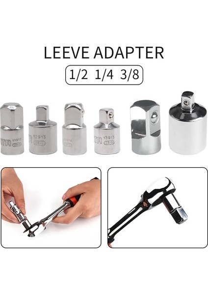 3-8---1-4 1/4 "3/8" 1/2" Cırcır Kafa Adaptörü Cırcır Anahtarı Adaptörü Sürücü Soket Dönüştürücü Adaptör Cırcır Aracı Araba Bisiklet Tamiri Için (Yurt Dışından)