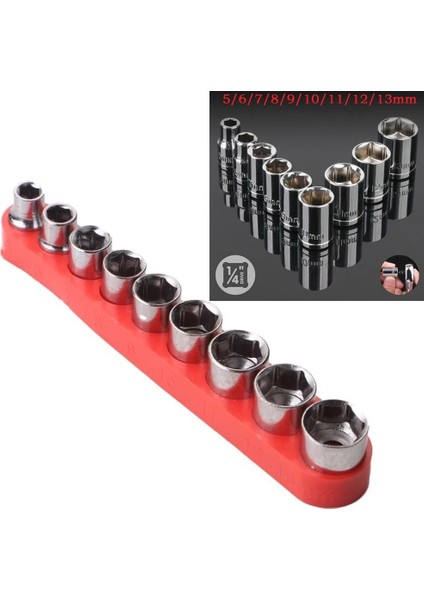 9 Adet/takım Altıgen Anahtar Kovanı 1/4 Inç Kolu 5-13MM Karbon Çelik Altıgen Tornavida Altıgen Soket Temizleme Aracı (Yurt Dışından) fırsatları