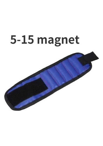 Blue-5-15 Yeni Güçlü Manyetik Bilek Kayışı Vida Somunu Cıvata Matkap Tamir Kiti Saklama Kutusu Taşınabilir Alet Çantası Tamir Kiti Organizatör Depolama (Yurt Dışından)