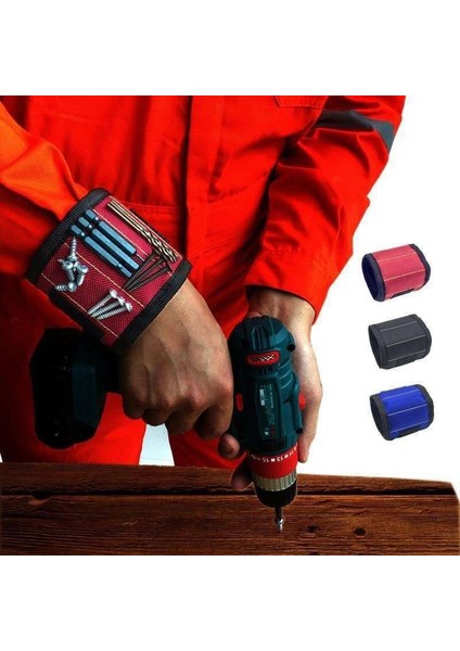 Blue-5-15 Yeni Güçlü Manyetik Bilek Kayışı Vida Somunu Cıvata Matkap Tamir Kiti Saklama Kutusu Taşınabilir Alet Çantası Tamir Kiti Organizatör Depolama (Yurt Dışından) modelleri
