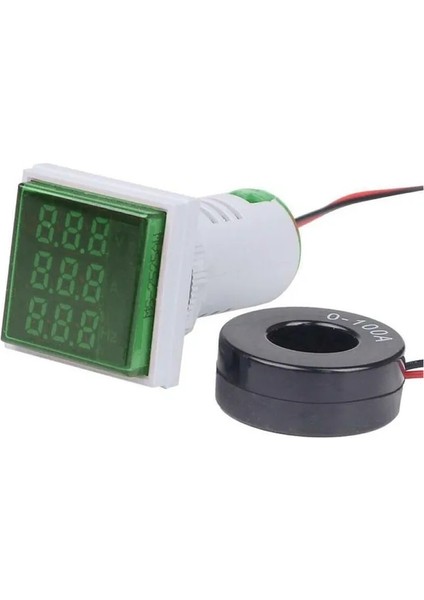 Yeşil LED Dijital Ekran Voltmetre Ampermetre Gerilim Akım Frekans Test Cihazı Metre 10A Dijital Voltmetre Ampermetre Çift Ekran (Yurt Dışından)