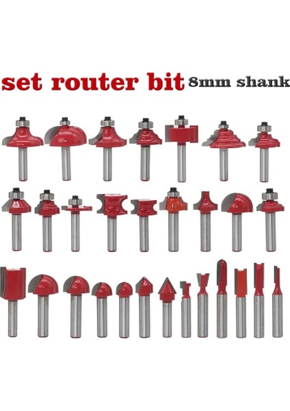 NO22 1 Adet 8mm Shank Ahşap Freze Ucu Düz Uç Freze Düzeltici Temizleme Gömme Trim Köşe Yuvarlak Koy Kutusu Uçları Araçları Freze Cutte (Yurt Dışından) indirimleri