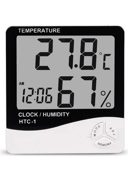 Htc-1 LCD Elektronik Dijital Sıcaklık Nem Ölçer Iç Mekan Dış Mekan Termometre Higrometre Hava Istasyonu Saat Htc-1 Htc-2 (Yurt Dışından) modelleri