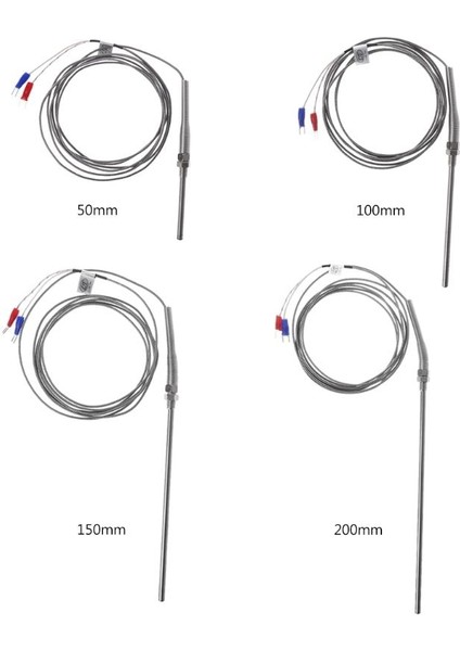 150MM K Tipi Termokupl Paslanmaz Çelik Prob Termokupl 100MM 200MM 2m Kablo Tel Uzunluğu, Termokupl 0 ~ 400C Sıcaklık Sensörü (Yurt Dışından)