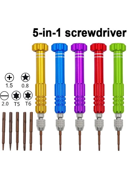 Kırmızı 5 In 1 Tornavida Seti Mini Taşınabilir Oluklu Phillips Hex Pozidriv Tornavida Gözlük Kamera Bilgisayar Seyretmek Telefon Tamir Araçları (Yurt Dışından) modelleri