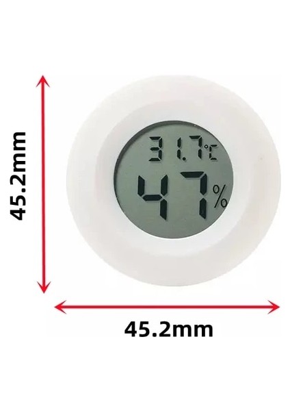 Yuvarlak Beyaz 1 Adet Mini Dijital LCD Kapalı Termometre Higrometre Kapalı Uygun Sıcaklık Sensörü Nem Ölçer Ölçer Aletleri Kablo (Yurt Dışından)