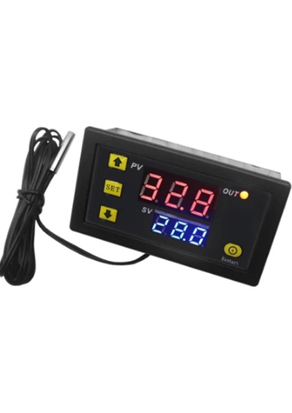 DC12V W3230 AC110V-220V DC12V Dijital Sıcaklık Kontrol Cihazı Kırmızı ve Mavi Ekran 20A -55-120 Derece Sıcaklık Ölçümü Veri Kaydetme (Yurt Dışından)