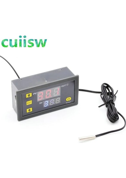 DC12V W3230 AC110V-220V DC12V Dijital Sıcaklık Kontrol Cihazı Kırmızı ve Mavi Ekran 20A -55-120 Derece Sıcaklık Ölçümü Veri Kaydetme (Yurt Dışından)